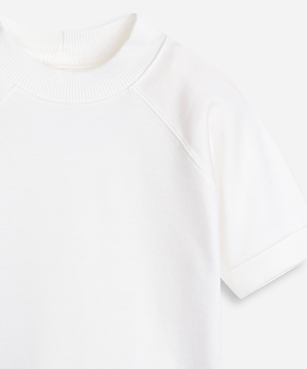 camiseta infantil slim raglan off white