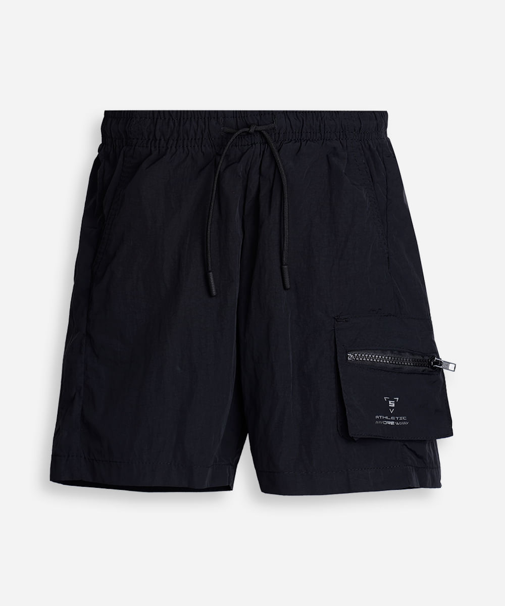bermuda infantil cargo tactel preta