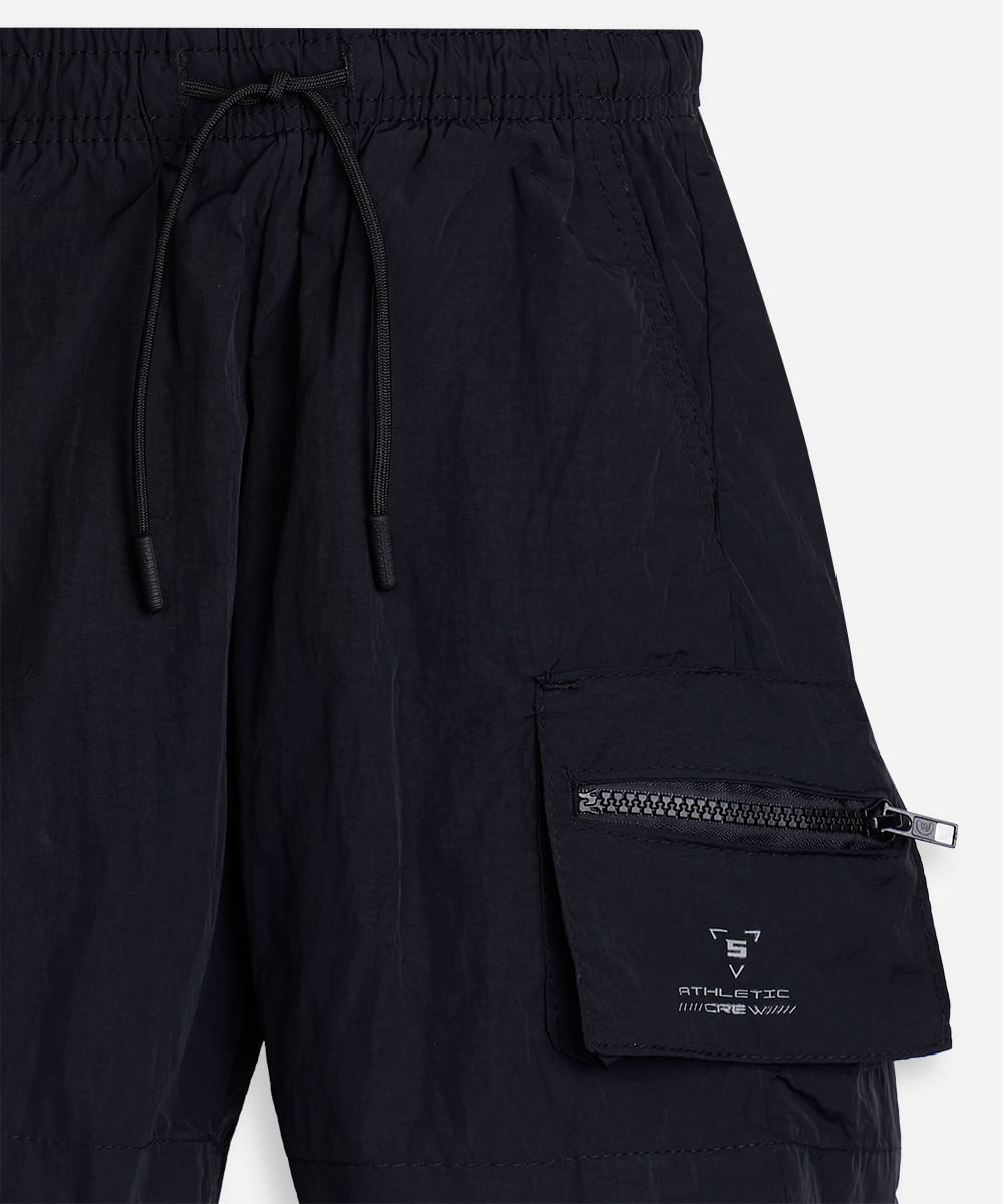 bermuda infantil cargo tactel preta