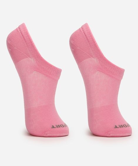 kit de 2 meias infantis cano curto lupo rosa