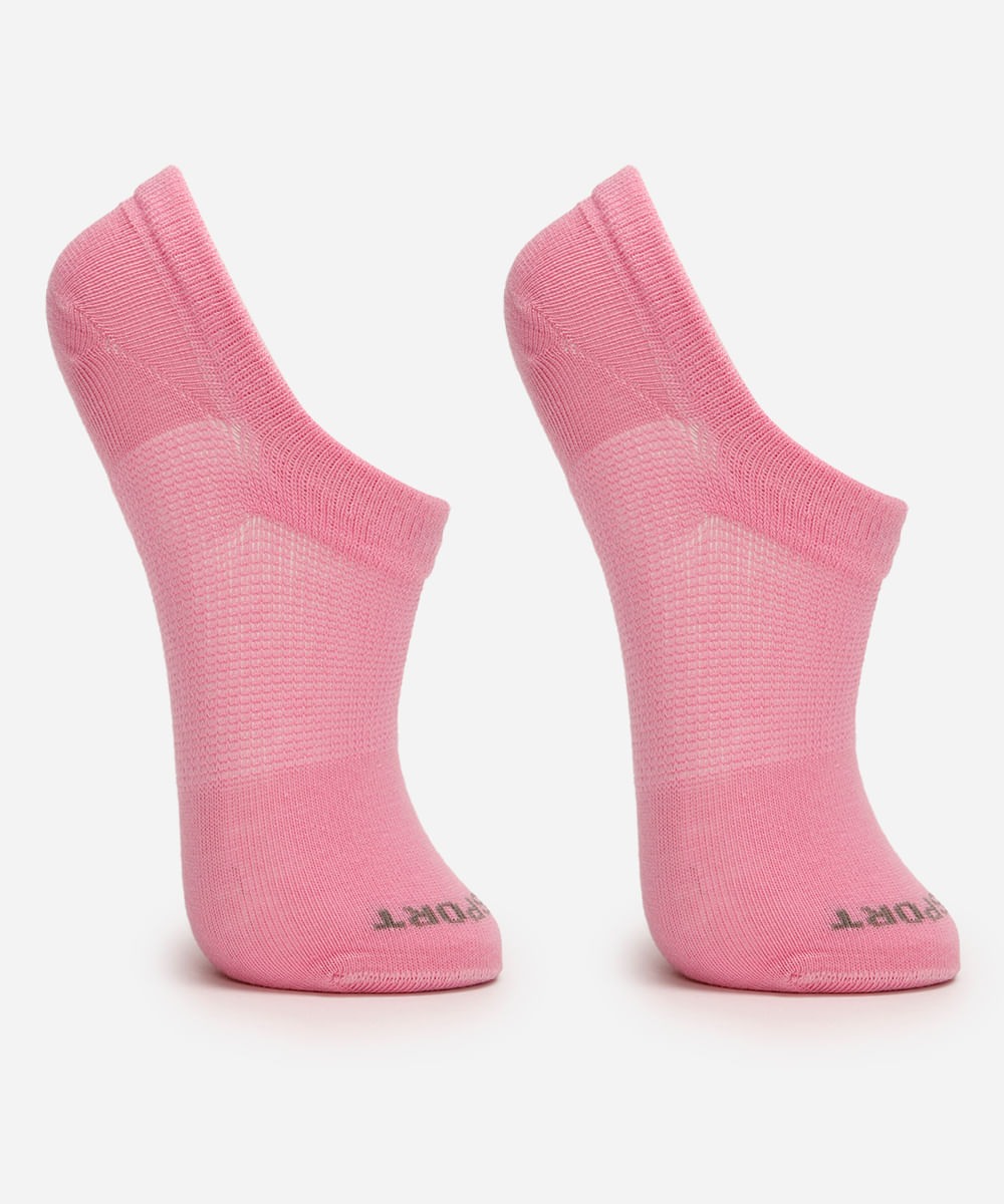 kit de 2 meias infantis cano curto lupo rosa