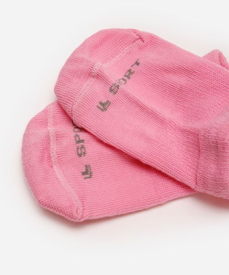 kit de 2 meias infantis cano curto lupo rosa