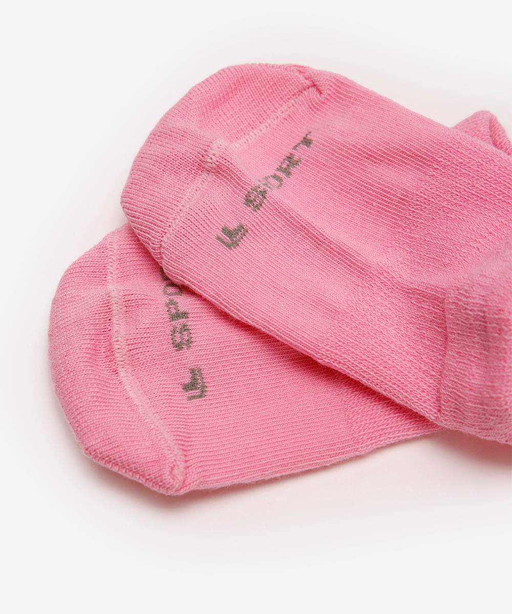 kit de 2 meias infantis cano curto lupo rosa