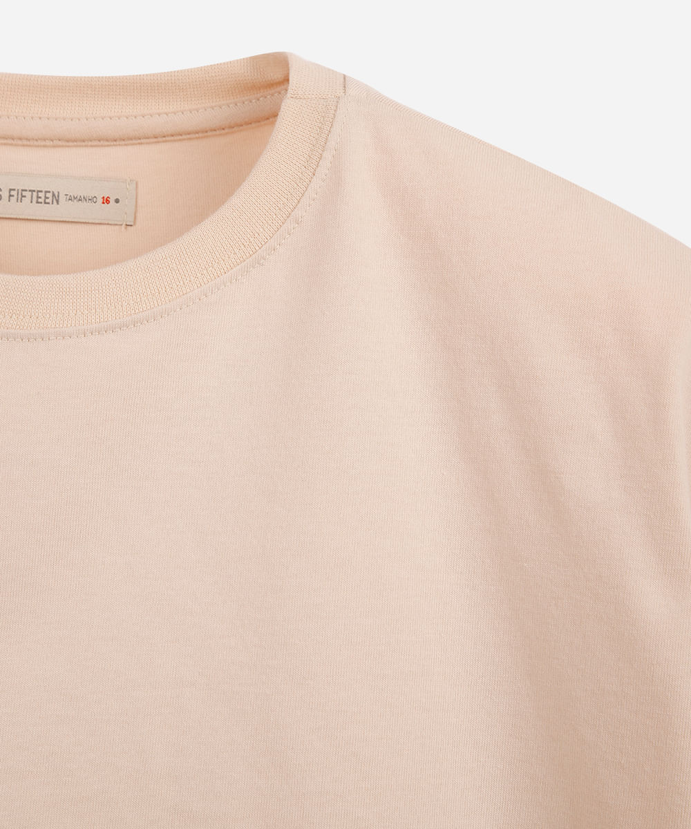 camisetainfantil boxy cropped lisa bege