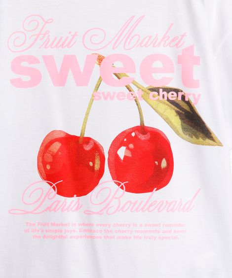 camiseta infantil oversized cereja  off white