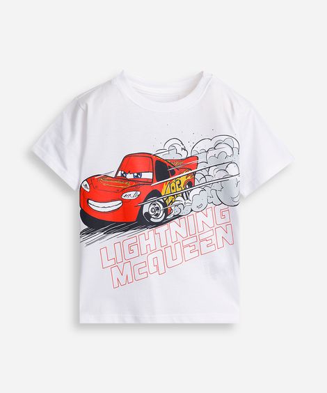 camiseta infantil cars estourado off white
