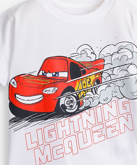 camiseta infantil cars estourado off white