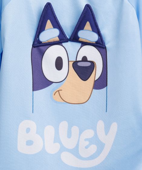 conjunto infantil camiseta uv e sunga bluey azul