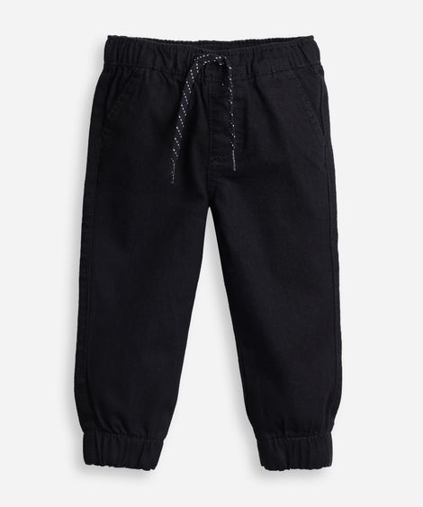calça infantil sarja jogger preta