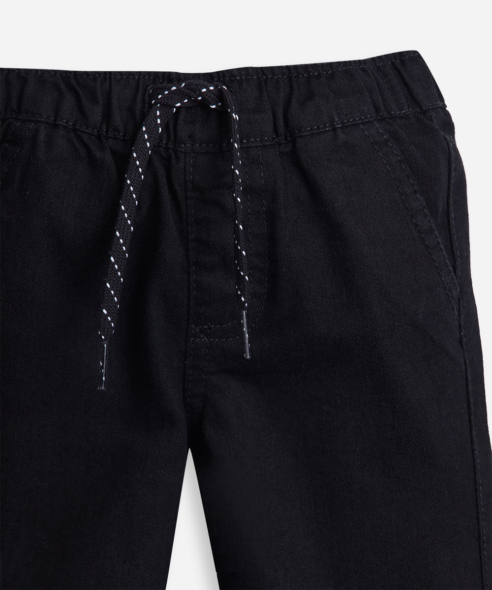 calça infantil sarja jogger preta