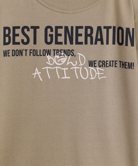 t-shirt infantil manga curta lettering best generation verde