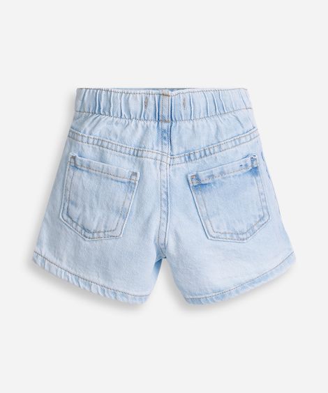 shorts saia infantil saia jeans com bordado azul