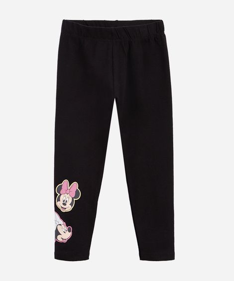 calça legging infantil minnie preta