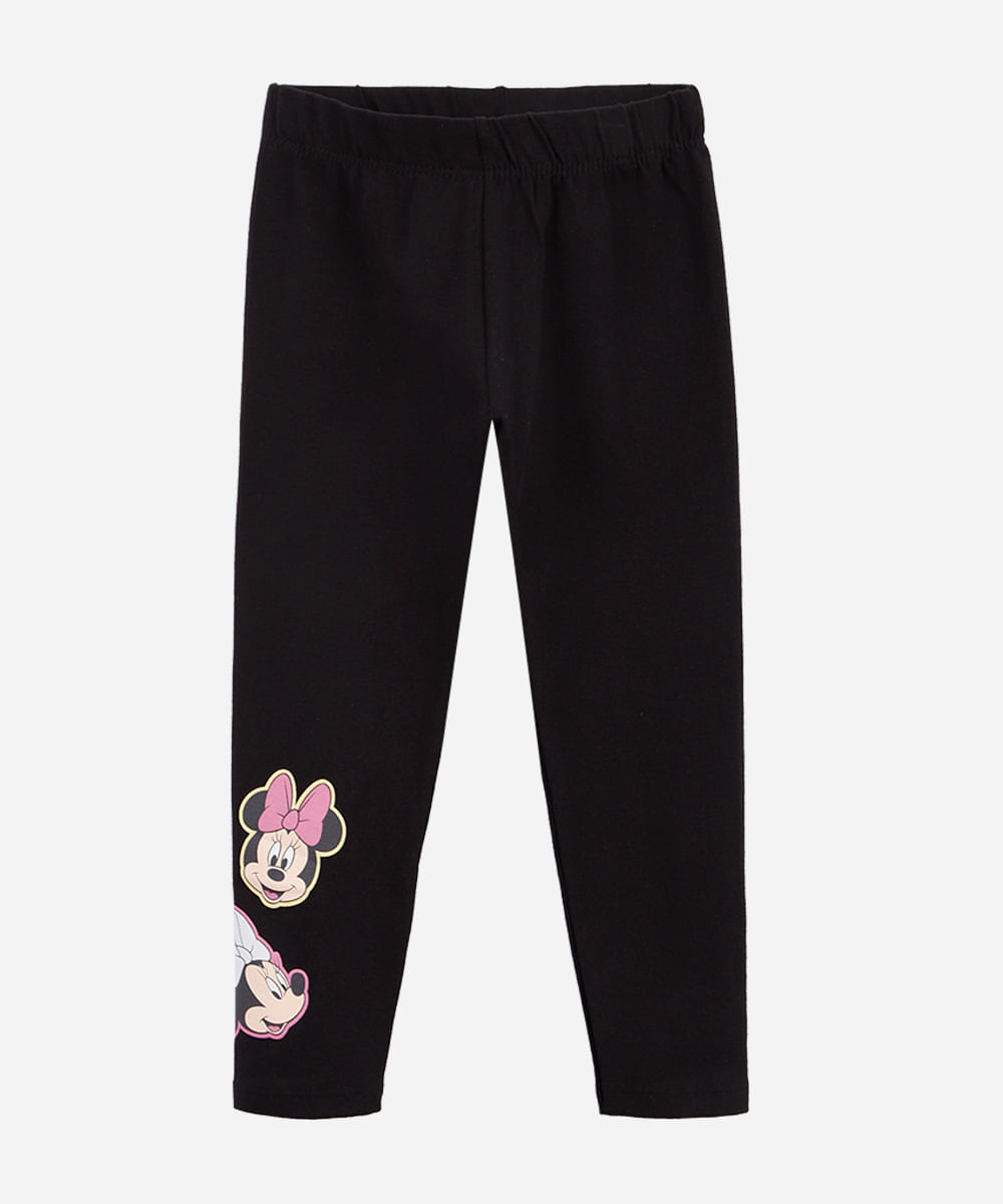calça legging infantil minnie preta
