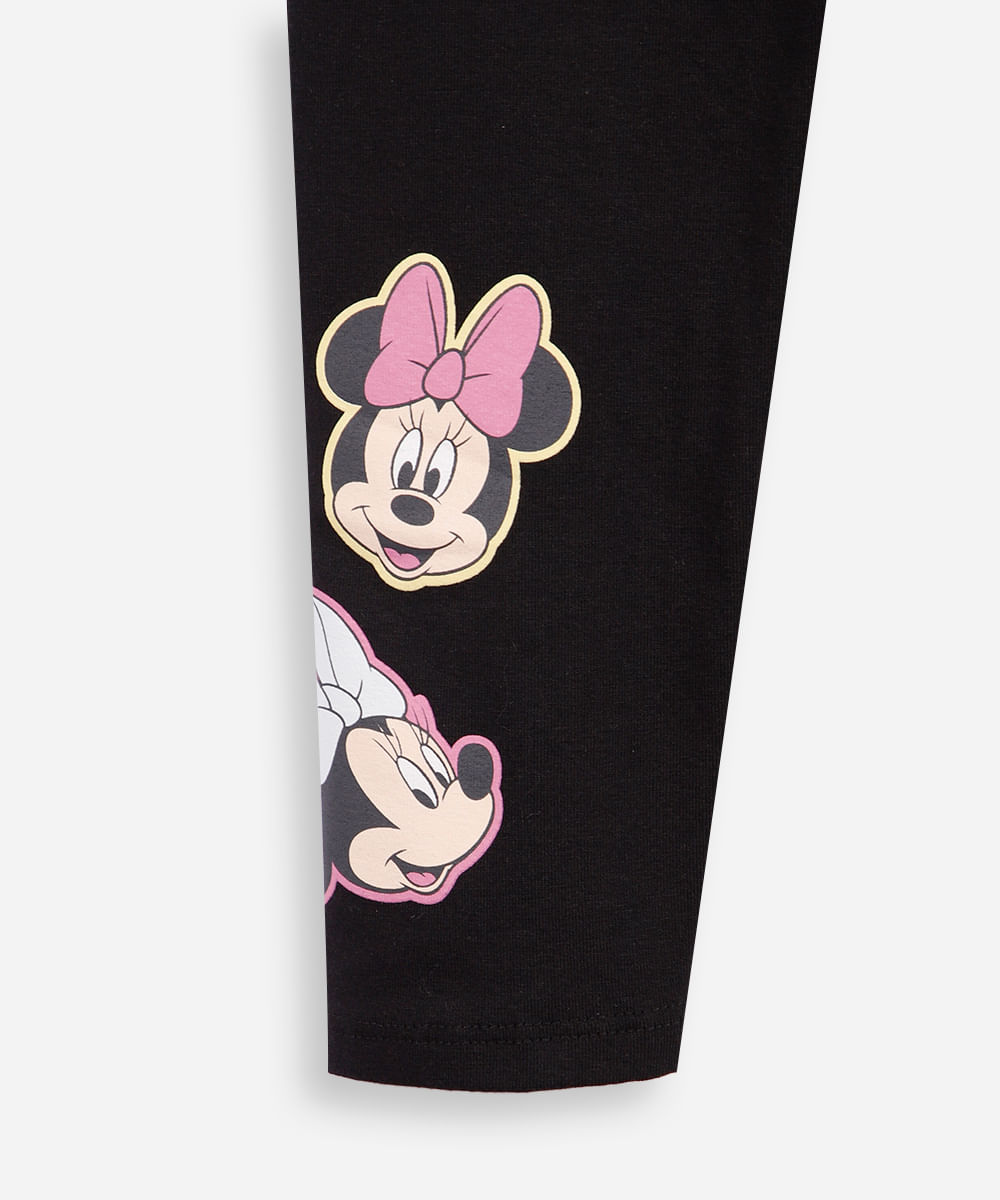 calça legging infantil minnie preta