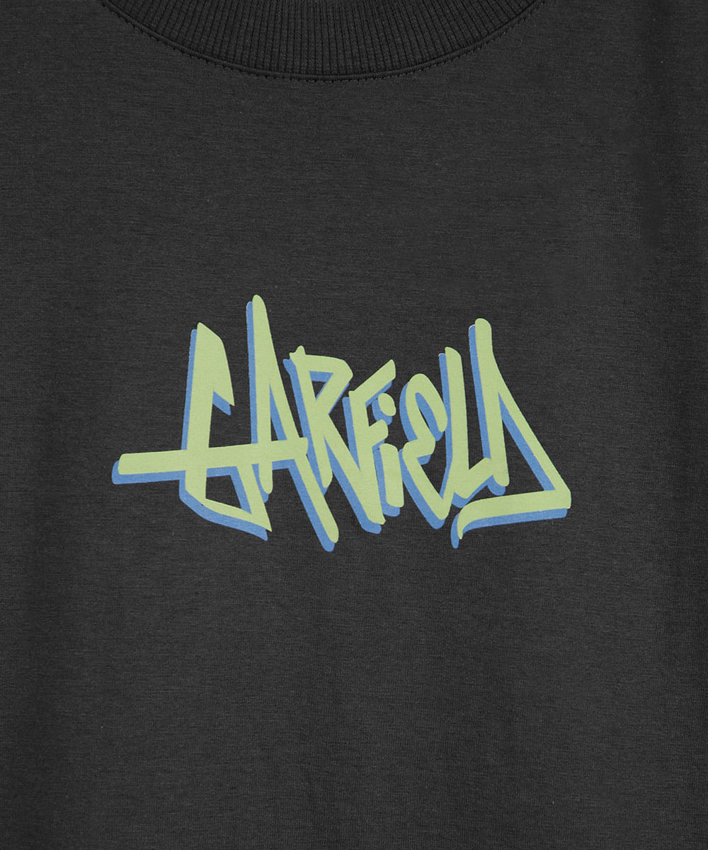camiseta juvenil garfield cinza