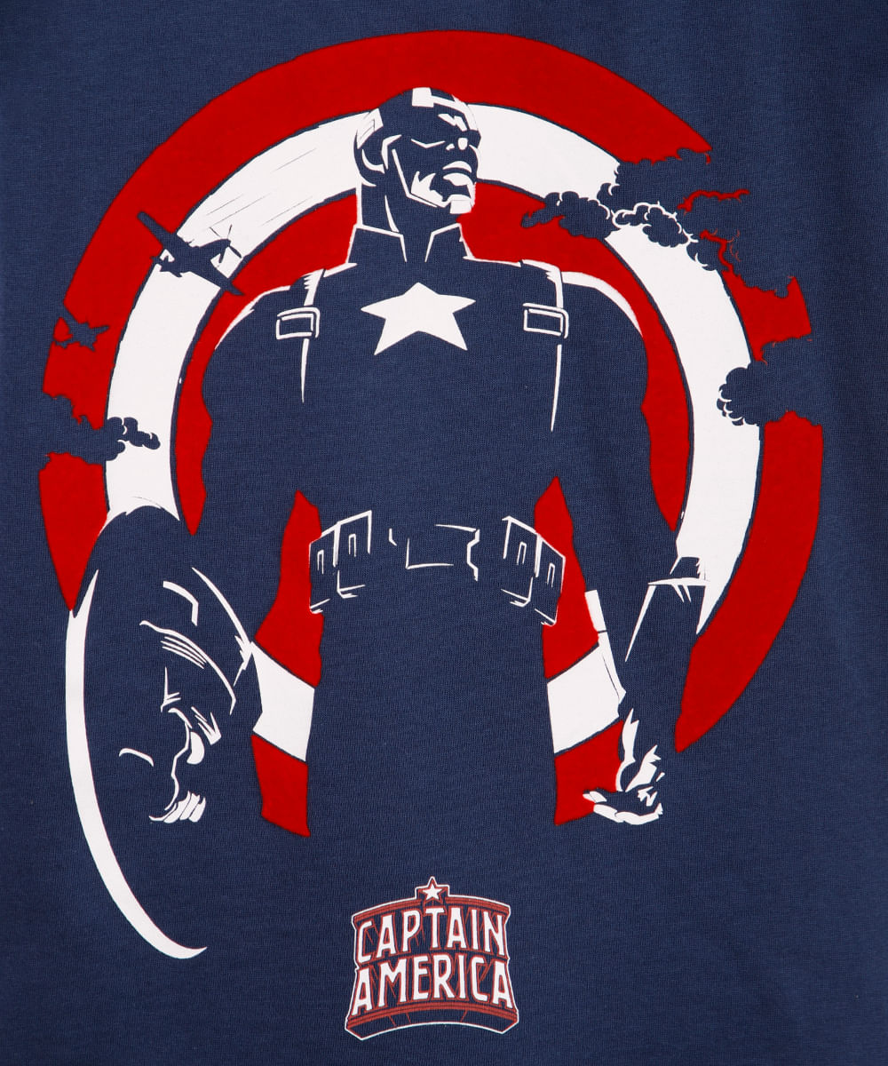camiseta infantil capitão américa azul