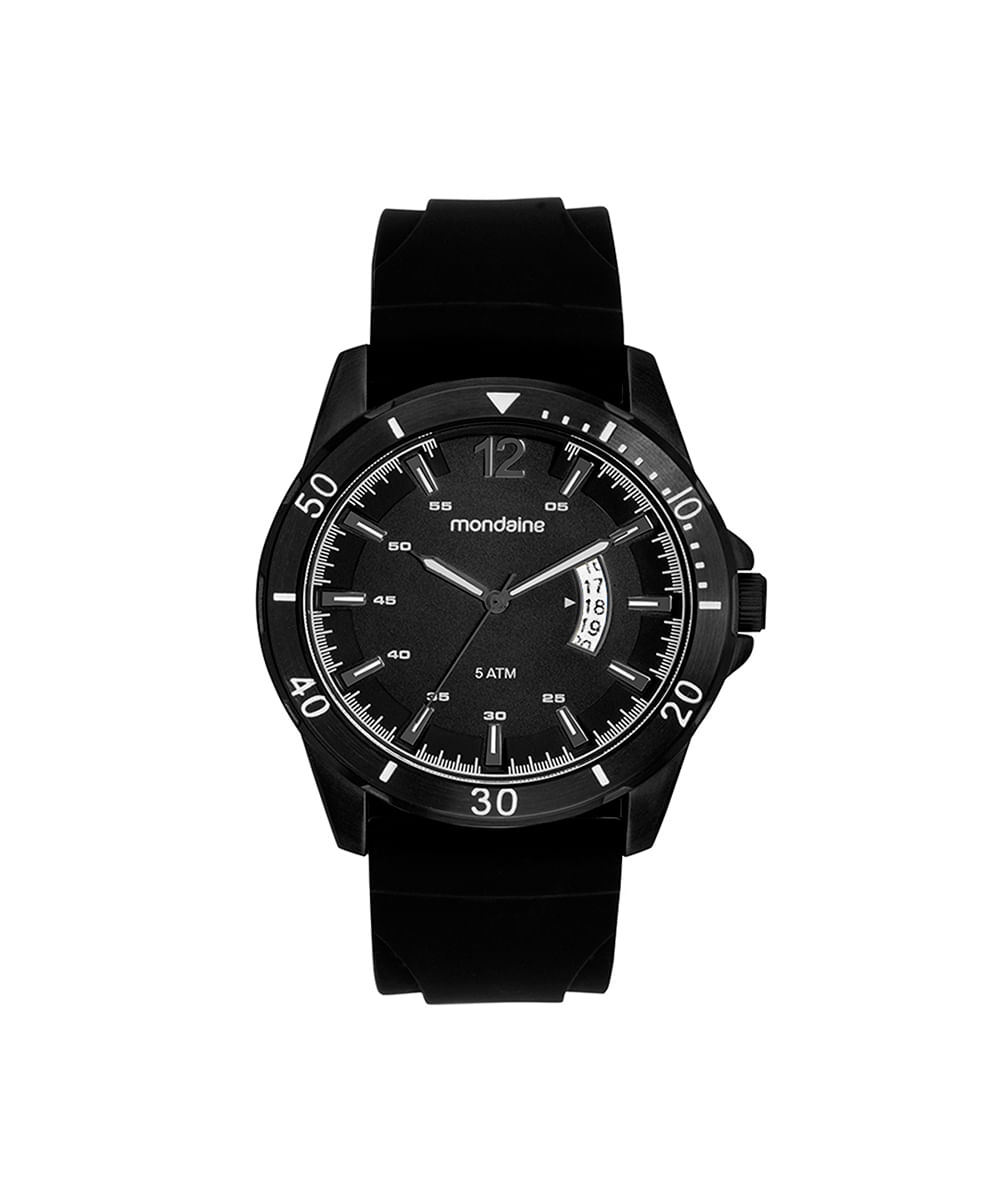 kit relógio masculino mondaine analógico calendário 36000gpmvpi2kc preto