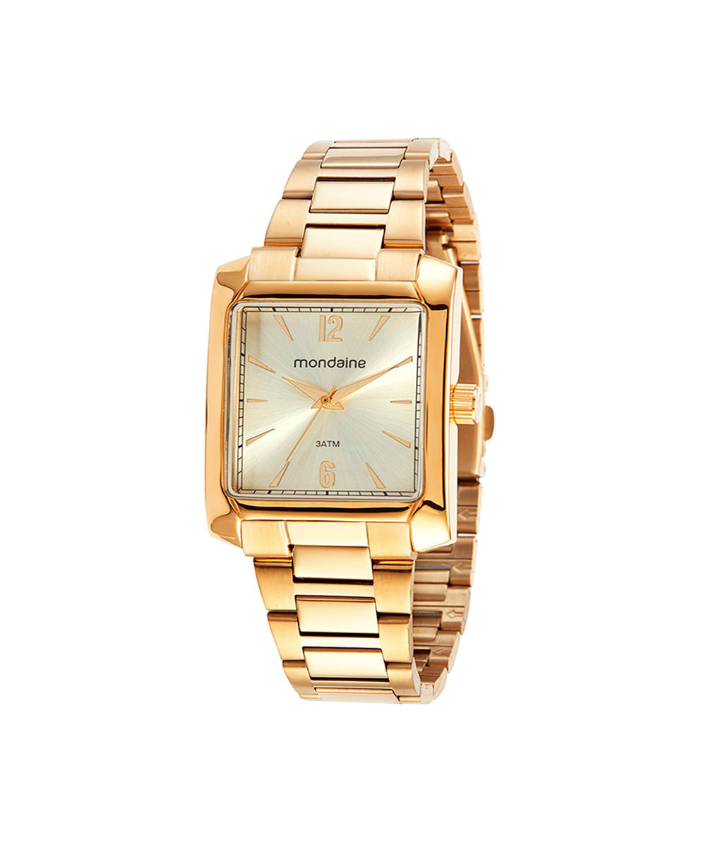 kit relógio feminino mondaine analógico 32417lpmvde1kc dourado