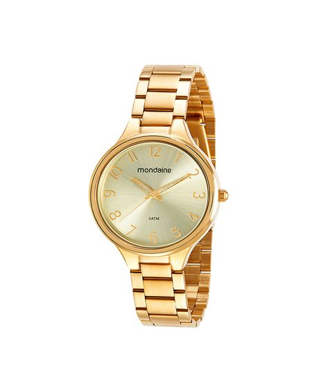 kit relógio feminino mondaine analógico 32418lpmvde1kc dourado