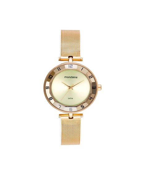 relógio feminino mondaine analógico 32911lpmvde1 dourado