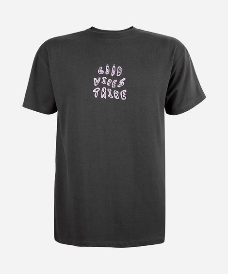 camiseta juvenil de algodão estampada oversized cinza