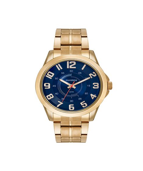 kit relógio masculino mondaine analógico  32604gpmvde1kc dourado