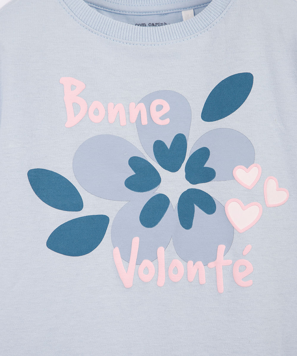 conjunto infantil curto estampado azul