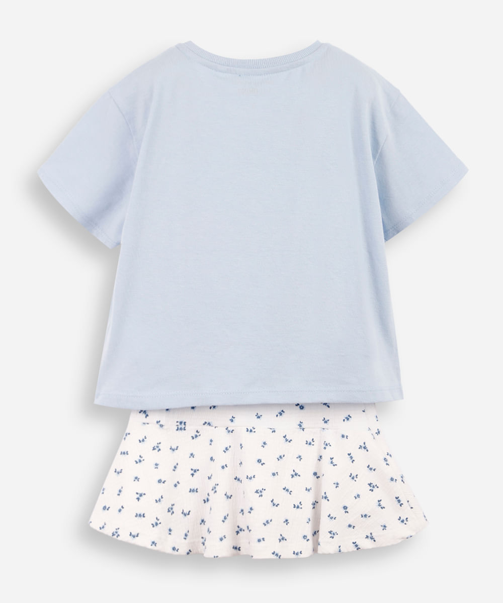 conjunto infantil curto estampado azul