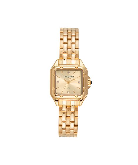 kit relógio feminino mondaine analógico 32777lpmvde1kc dourado