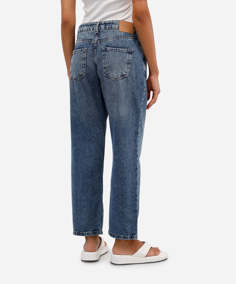 calça reta petit feminina jeans azul
