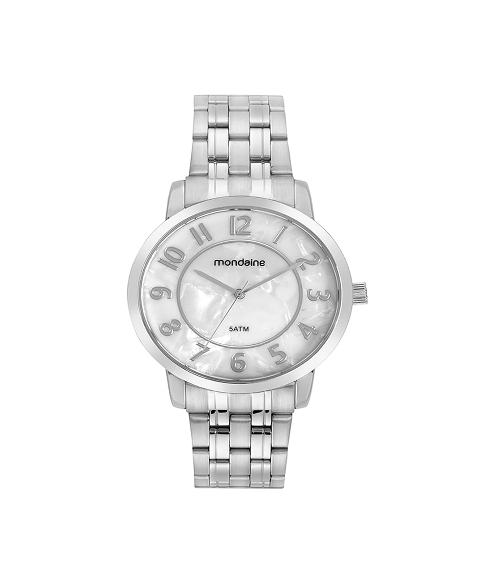 kit relógio feminino mondaine analógico 99716l0mvne4kc prateado