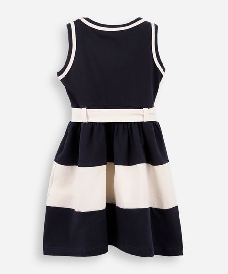vestido infantil listrado azul