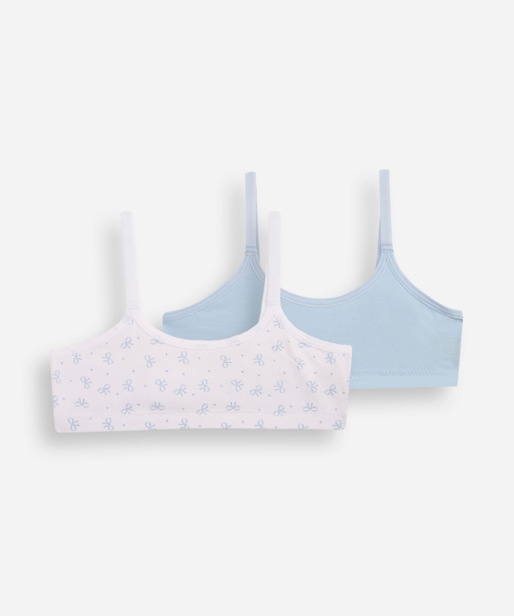 kit de 2 sutiãs infantil miss delrio colorido
