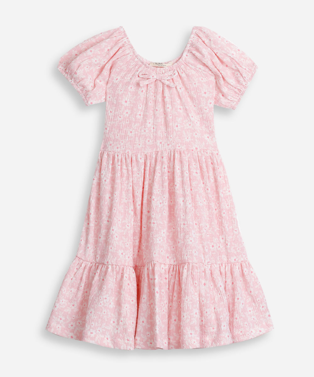 vestido infantil 3 marias liberty rosa
