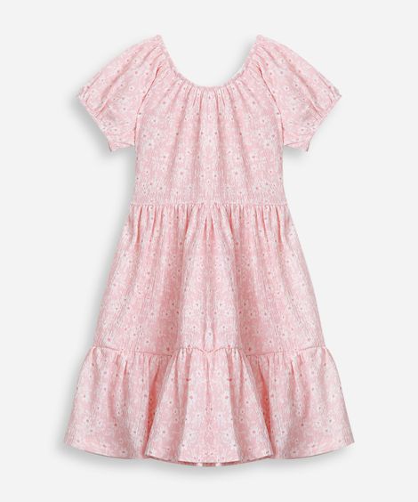 vestido infantil 3 marias liberty rosa