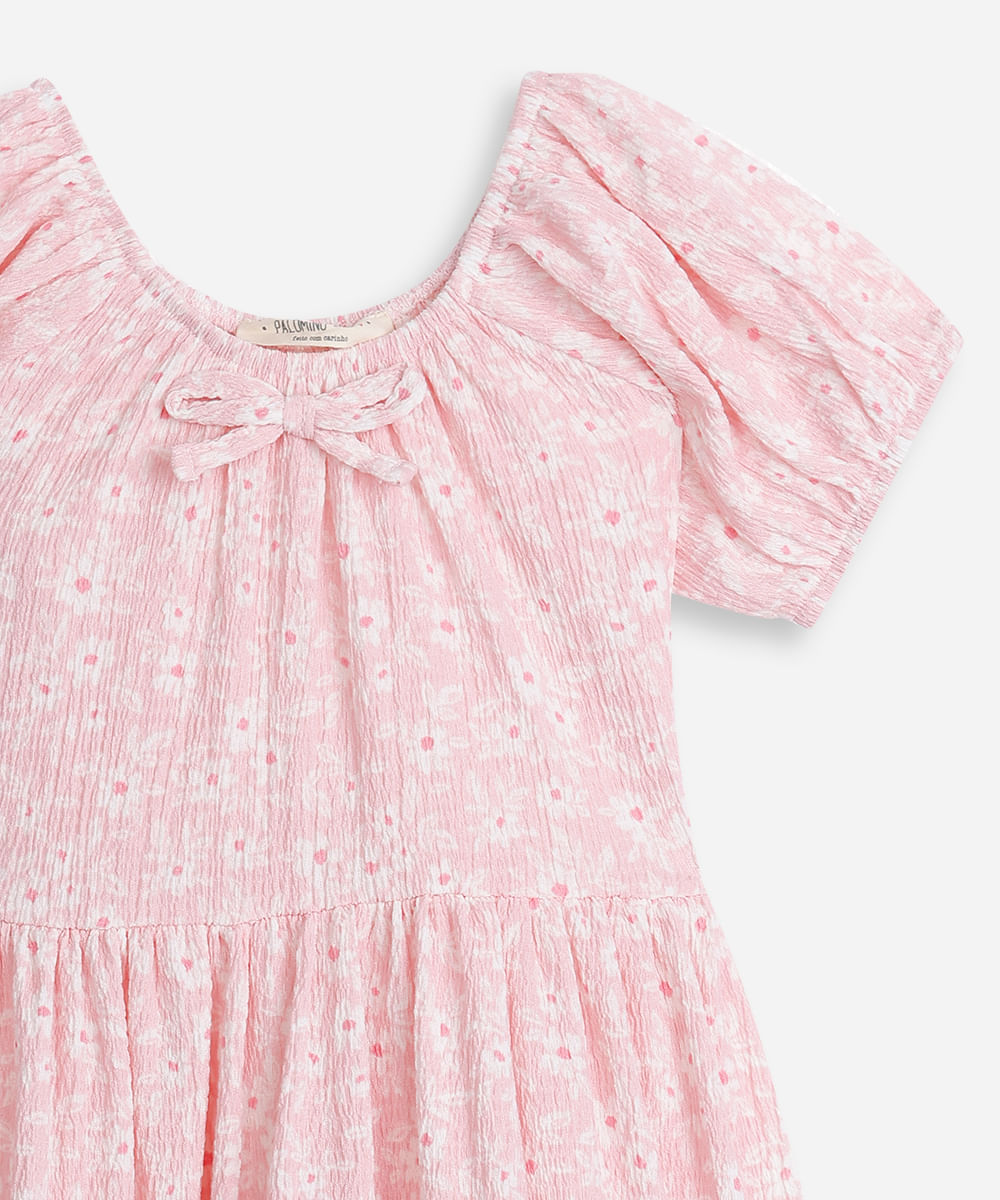 vestido infantil 3 marias liberty rosa