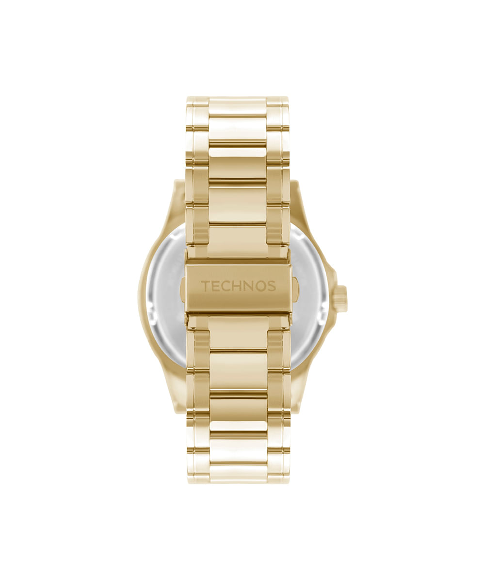 relógio masculino technos analógico calendário 2115uah1p dourado