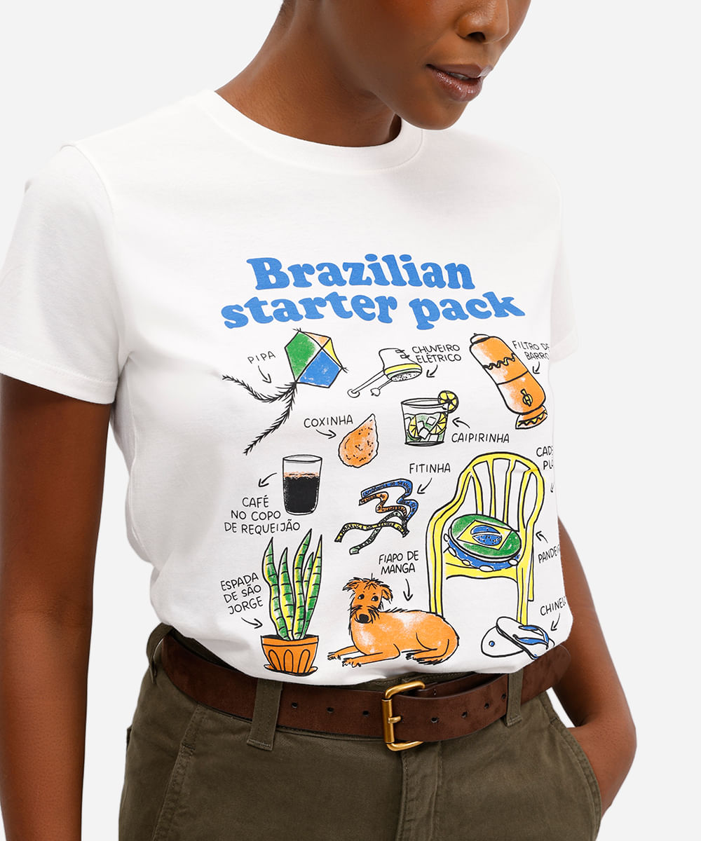 camiseta feminina brasil pack off white
