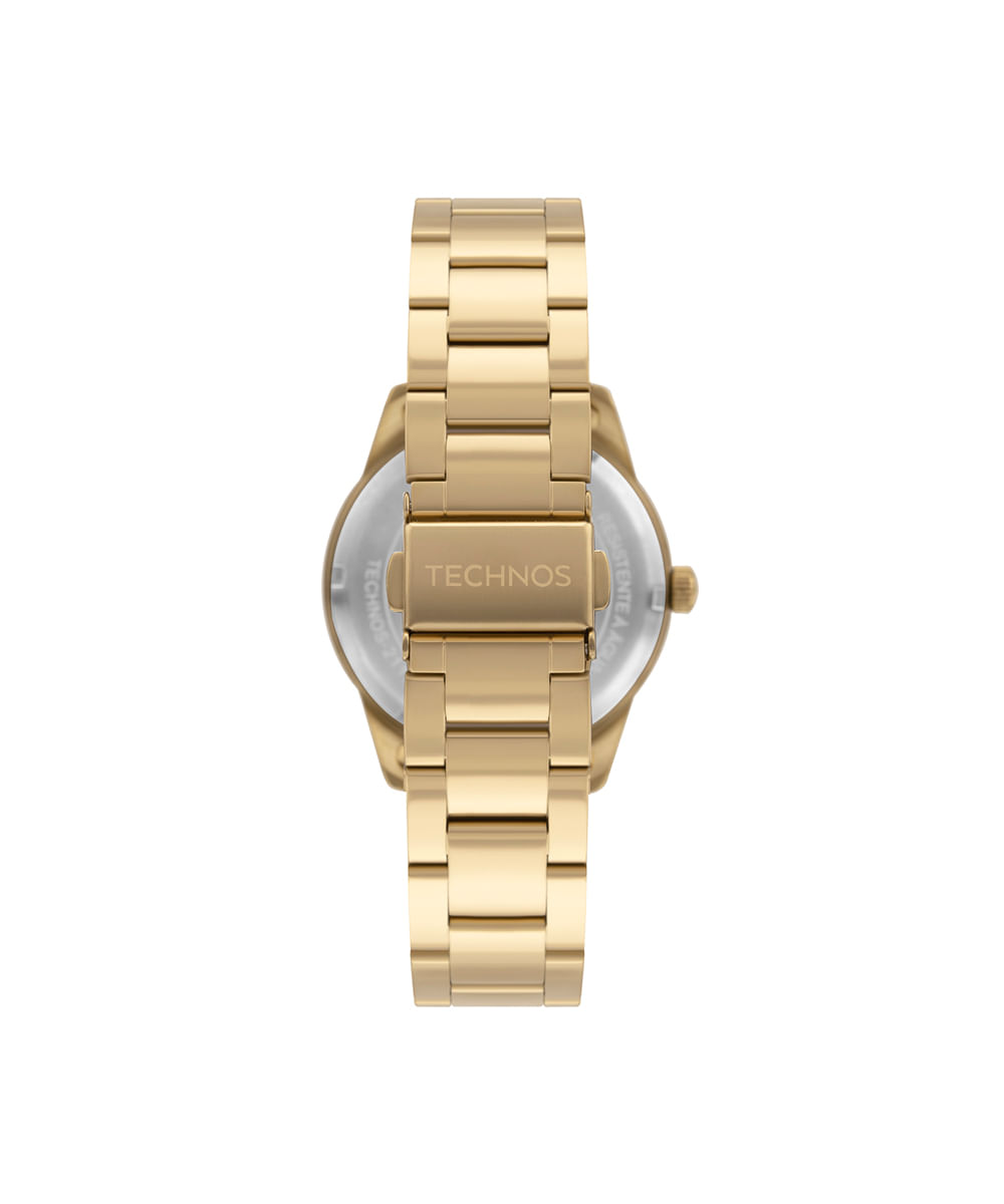 relógio masculino technos analógico calendário 2115tya1d dourado