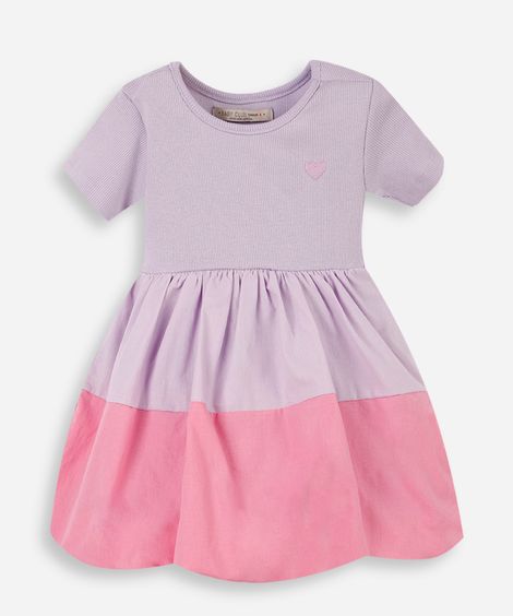 vestido infantil balonê bicolor lilás