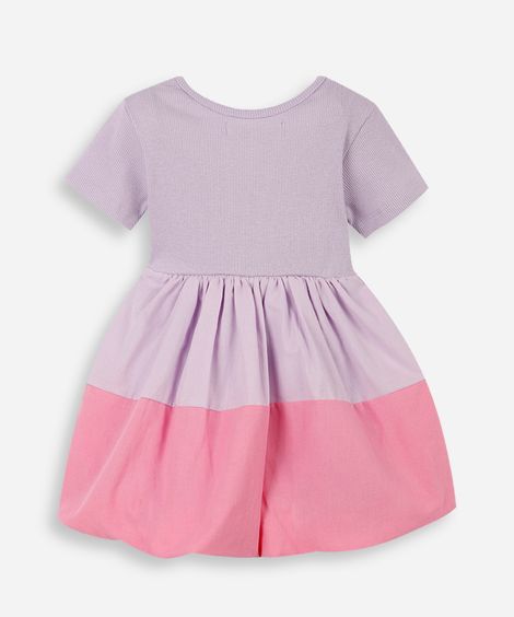 vestido infantil balonê bicolor lilás