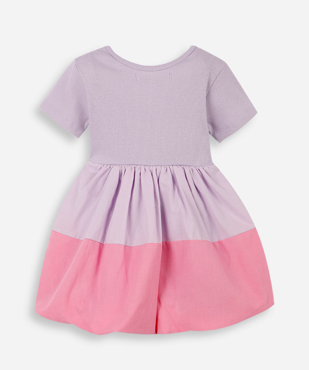 vestido infantil balonê bicolor lilás