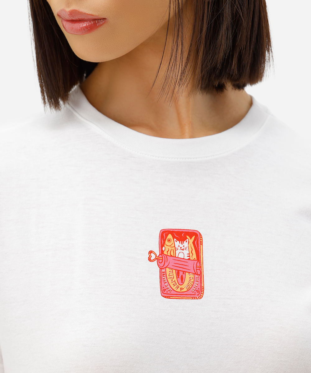 camiseta feminina sardinha off white