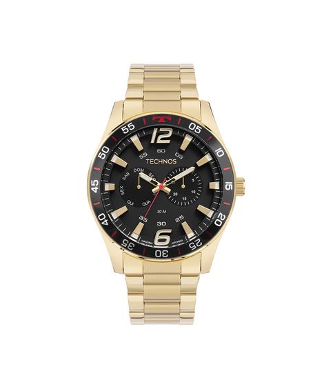 relógio masculino technos multifunção 6p25bx1p dourado