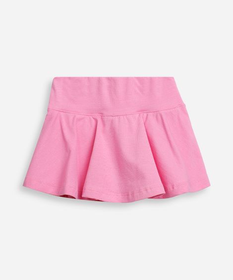 short saia infantil evasê liso  - rosa
