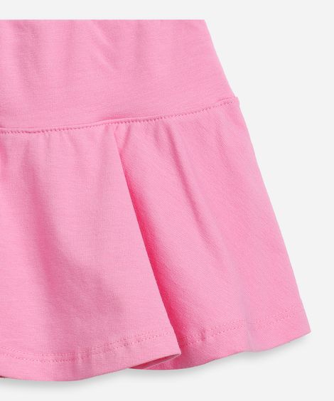 short saia infantil evasê liso  - rosa