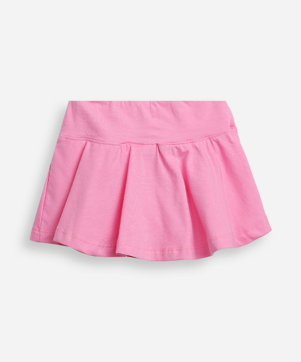 short saia infantil evasê liso  - rosa