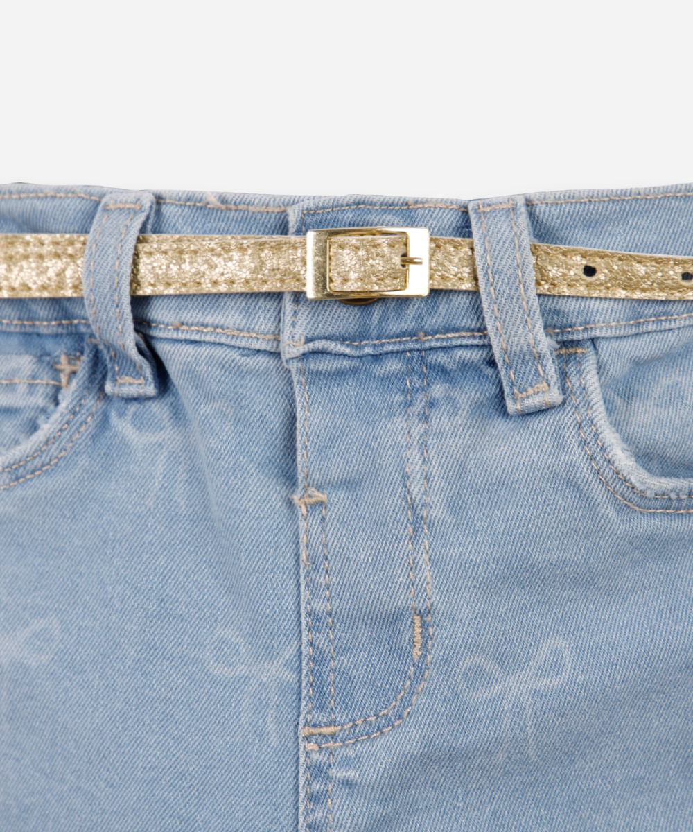 calça infantil jeans lacinhos - jeans claro
