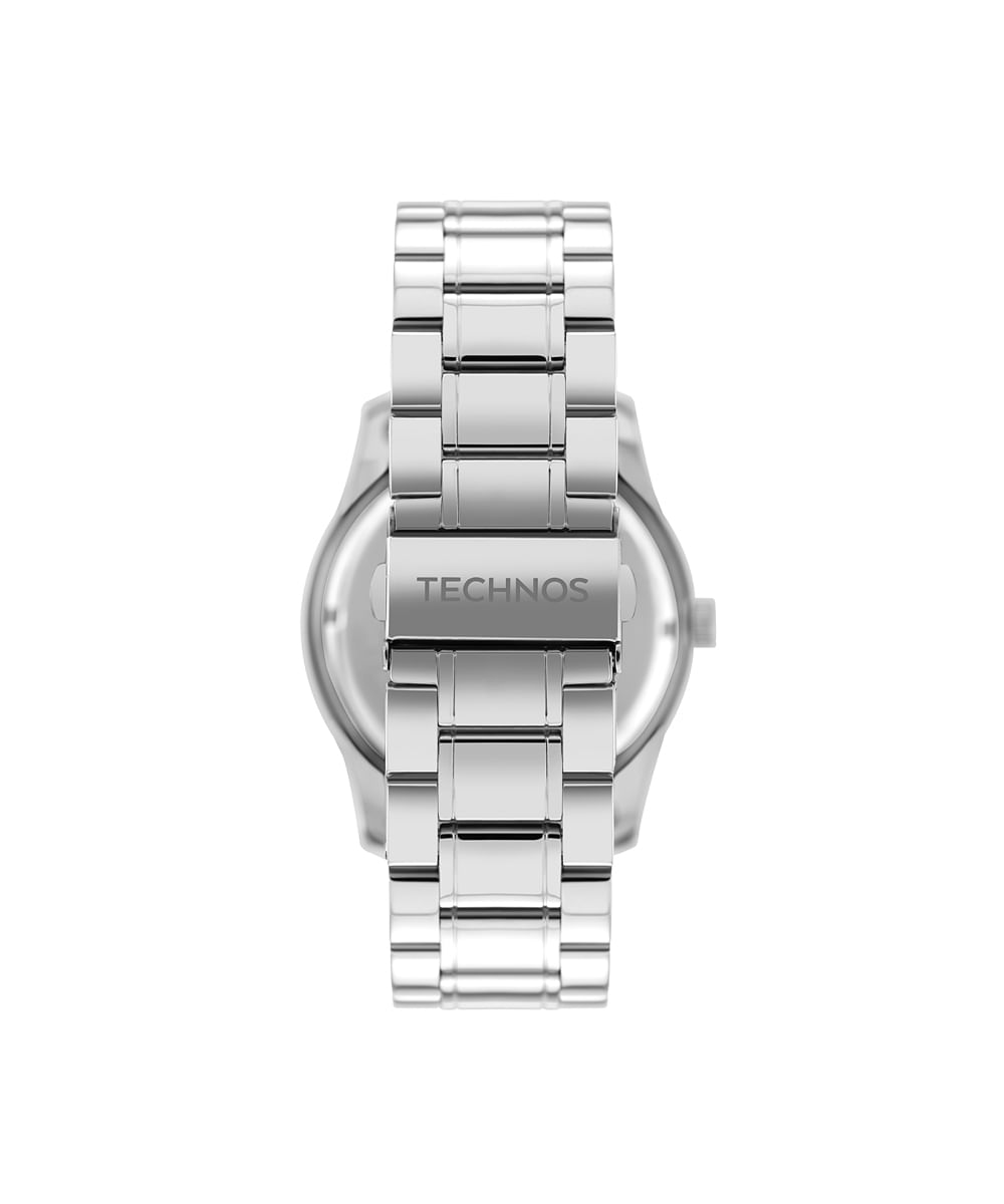 relógio masculino technos analógico calendário 2115txak1p prateado